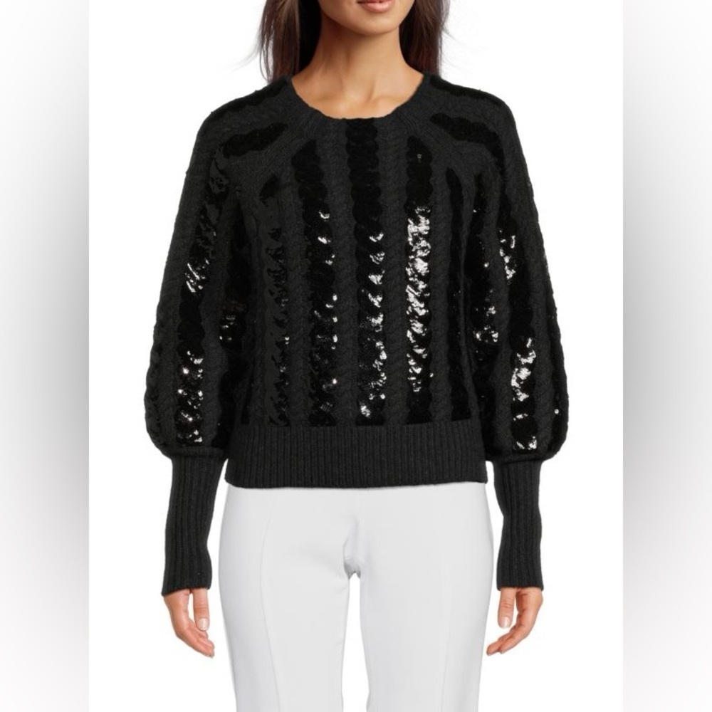 Veronica Beard Yola Wool Blend Sequin Sweater
